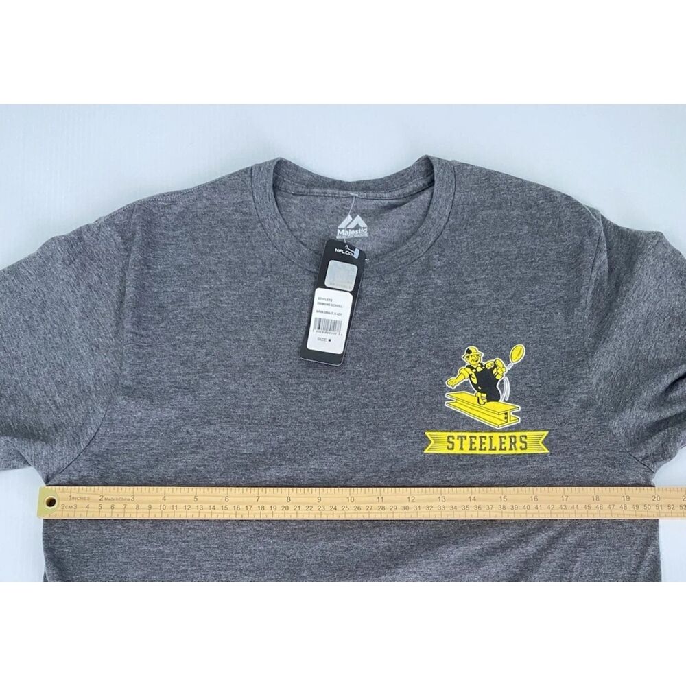 Majestic Pittsburgh Steelers Black T-Shirt Men's Size Medium - Picture 6 of 11